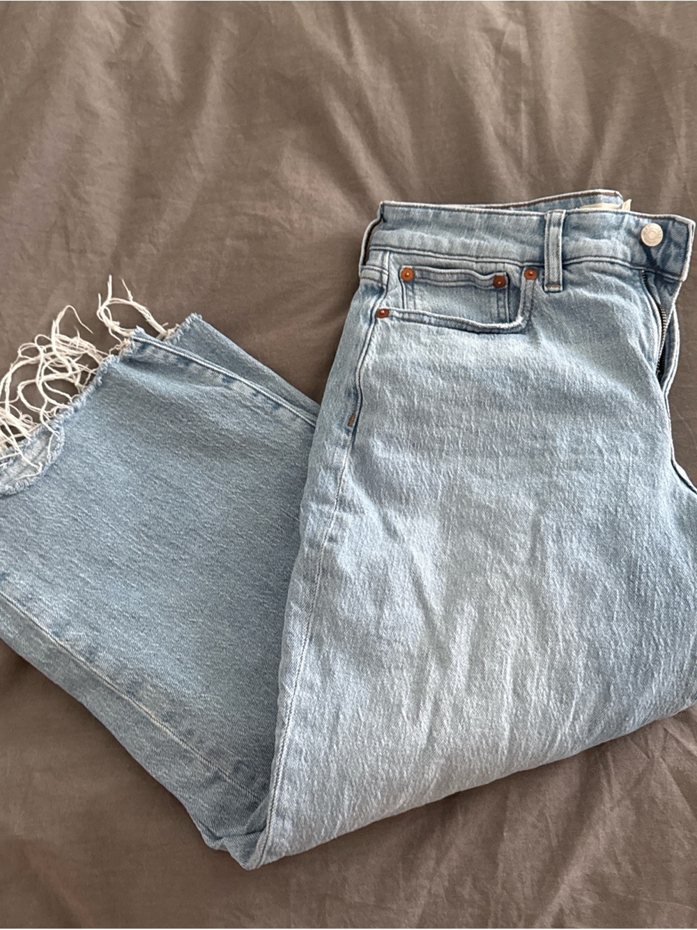 Madewell Curvy Perfect Vintage Wide Leg Crop Jean size 29P petite Altoona Wash - Picture 2 of 4